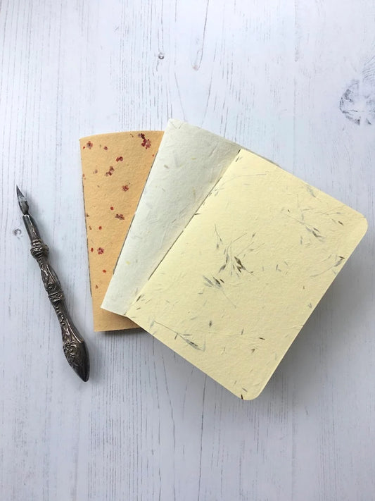 Handmade Recycled Paper Notebook – Eco-Friendly Journal with Natural Fibers